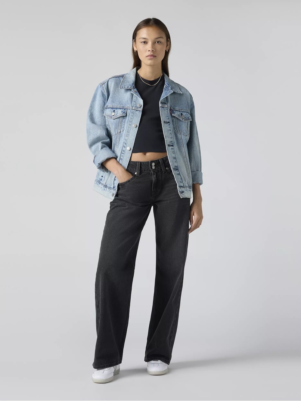 Levi’s Superlow wide leg jeans in Mic Dropped Blacks size 28
